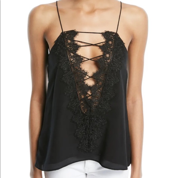 Cami NYC Tops - CAMI NYC Charlie Lace Back Silk Black Top size XS